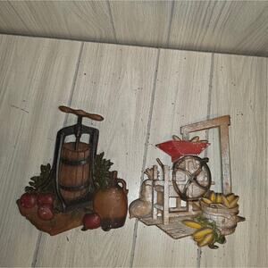 Vtg Cast Iron Antique Wine/Corn Tools Wall Plaques Art Primitive Tools Decor